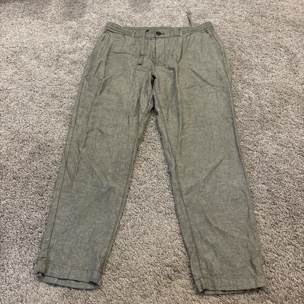Banana Republic Pants Men's 33x30 Green Linen Blend Athletic Tapered Fit READ*